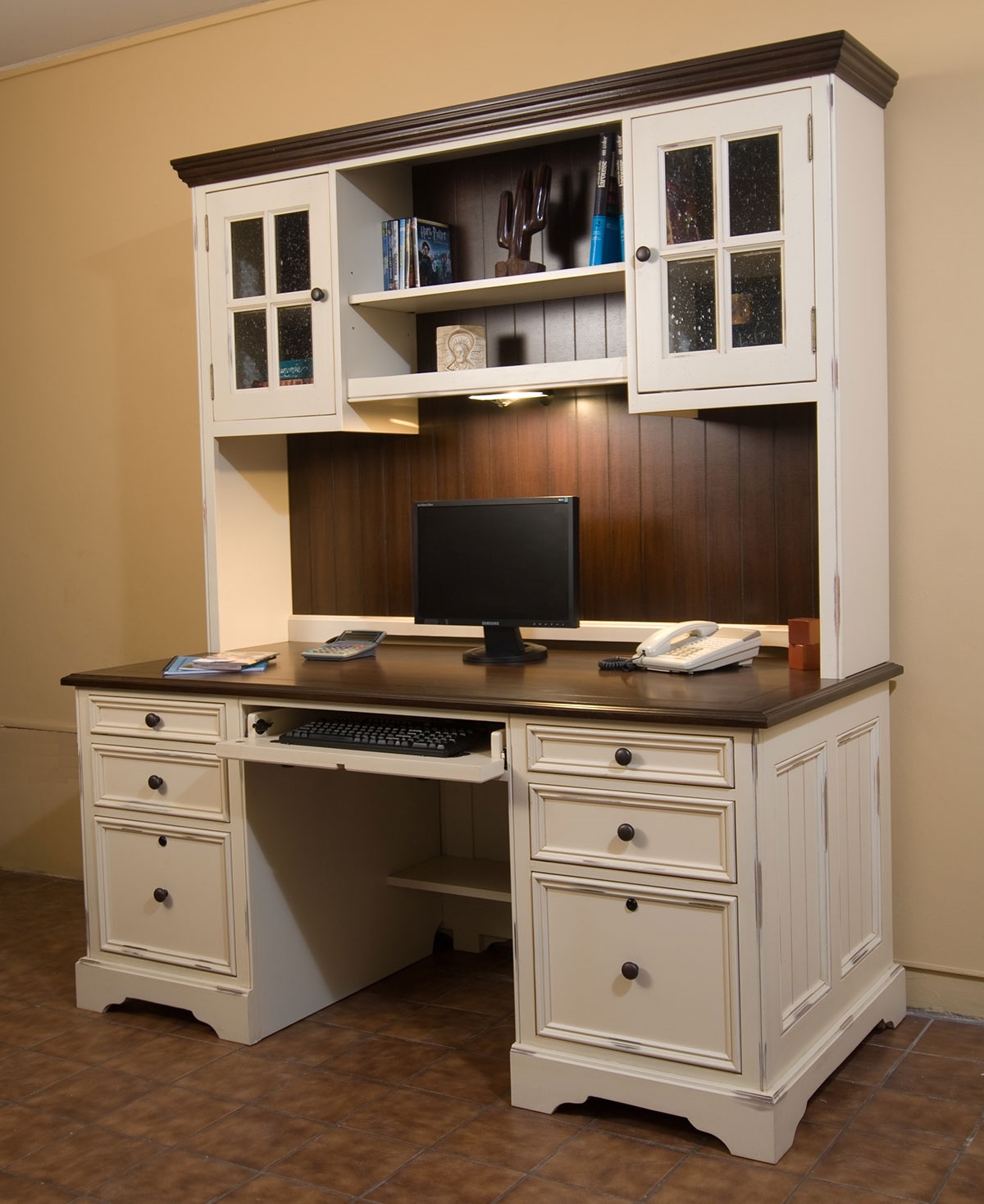 Desk hutch cabinet discount